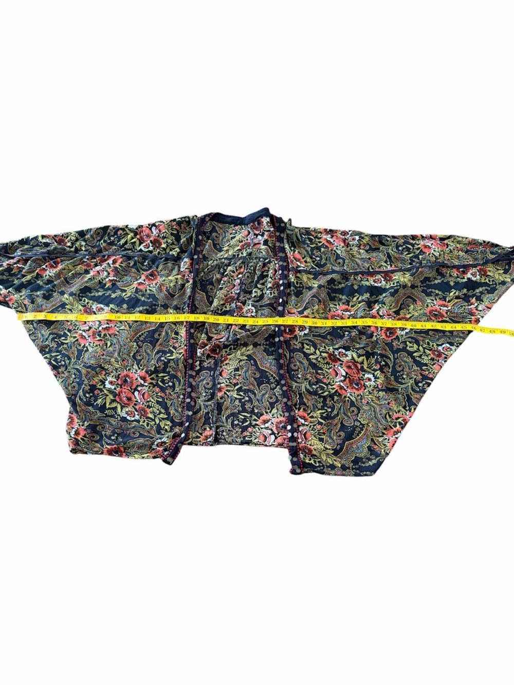 Curations Bohemian Floral Paisley Open-Front Kimono Jacket - Picture 8 of 9